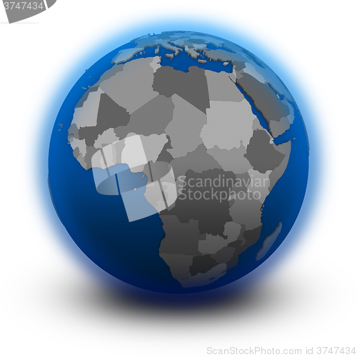 Image of Africa on political globe