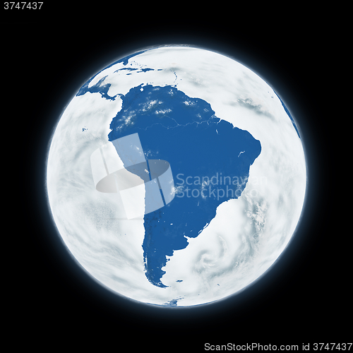 Image of South America on planet Earth