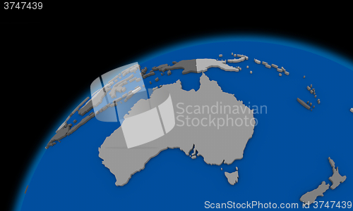 Image of Australia on planet Earth political map