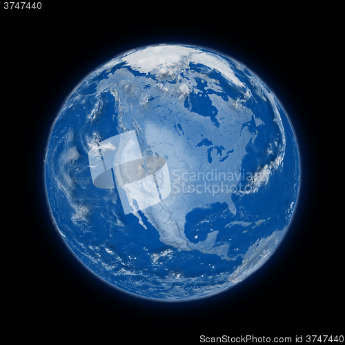 Image of North America on planet Earth