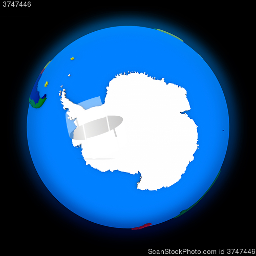 Image of Antarctica on political Earth