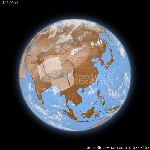 Image of Southeast Asia on planet Earth
