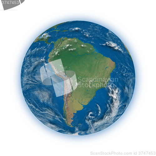 Image of South America on planet Earth
