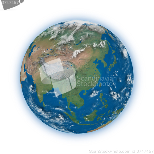Image of Southeast Asia on planet Earth