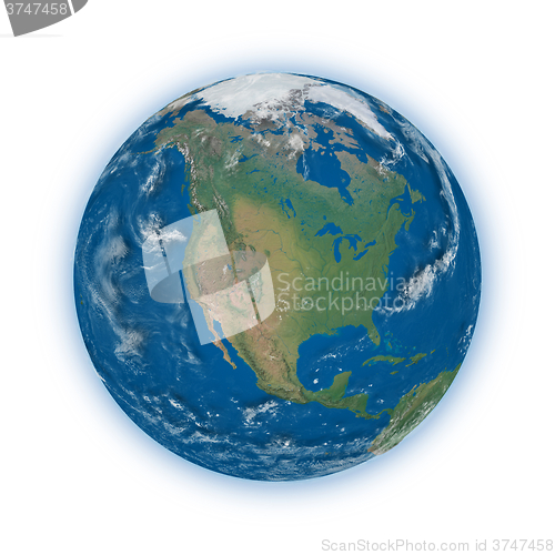 Image of North America on planet Earth