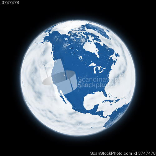 Image of North America on planet Earth