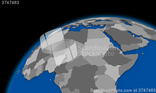 Image of central Africa on planet Earth political map