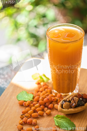 Image of fruit drink with sea buckthorn