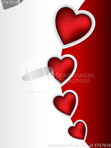 Image of Cool valentine greeting with 3d heart shapes