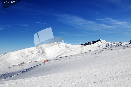 Image of Ski slope at sun day