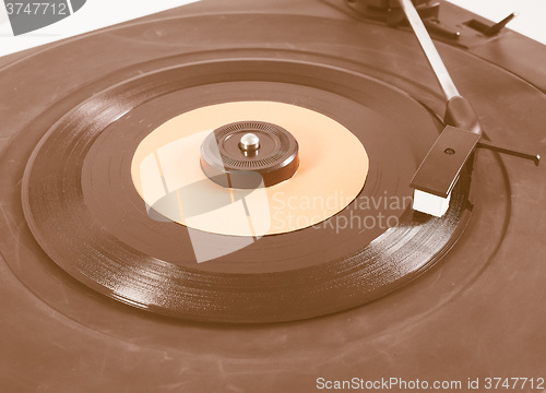 Image of  Vinyl record on turntable vintage