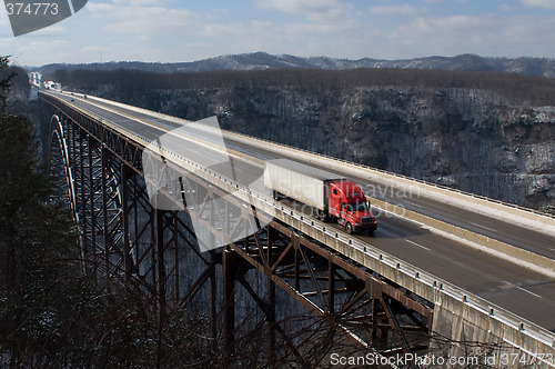 Image of Trucker on New River Gorge Bridge