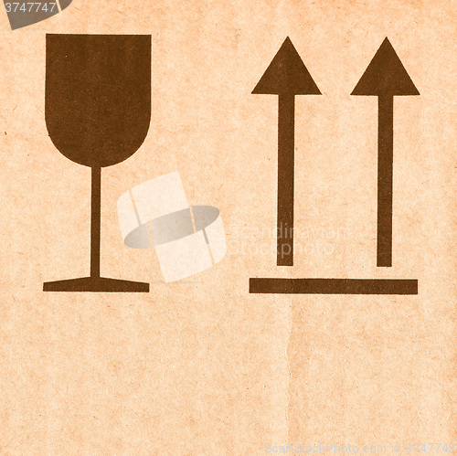Image of  Fragile corrugated cardboard vintage