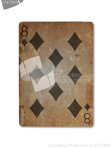 Image of Very old playing card, eight of diamonds