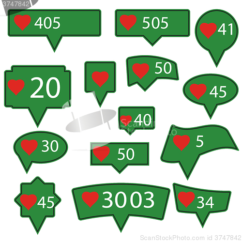 Image of Set of Green Icons