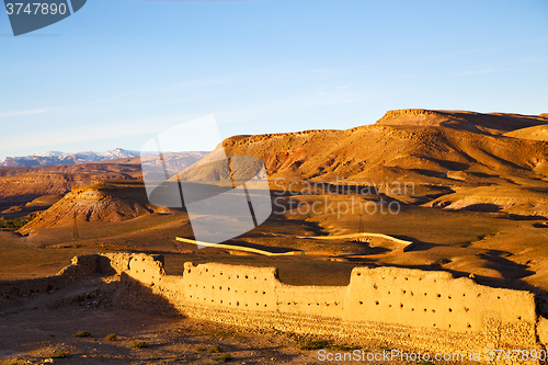 Image of hill africa in morocco the old contruction         and    