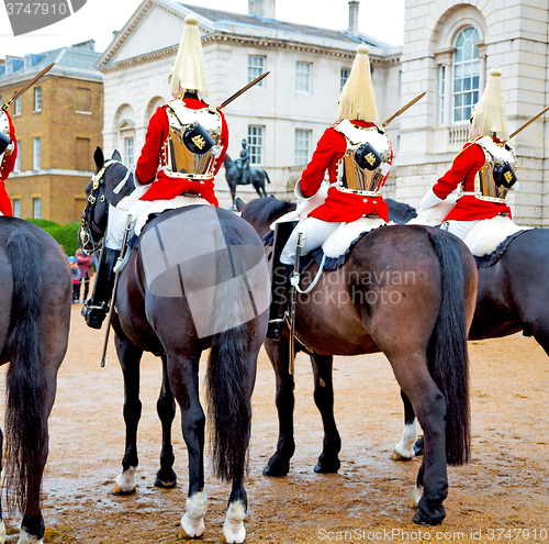 Image of for    the queen in london england horse and cavalry 