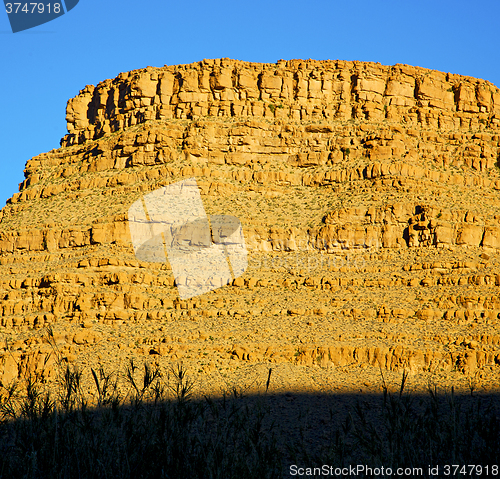 Image of in   africa morocco the atlas valley dry mountain ground isolate