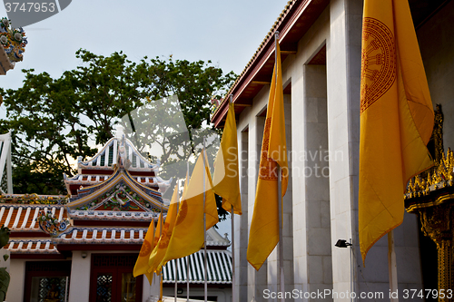 Image of  thailand asia   in  bangkok sunny  temple yellow flag