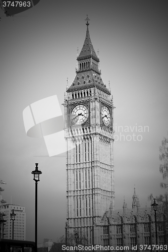 Image of london big ben and historical old construction england  aged cit