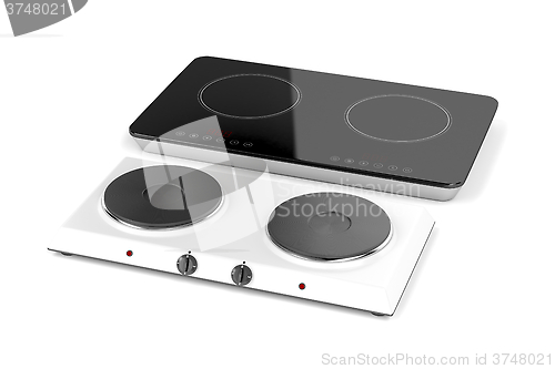 Image of Double hot plate and induction cooktop