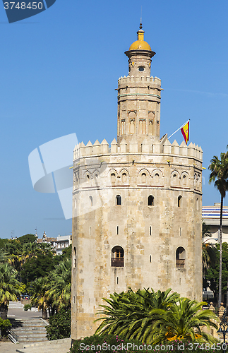 Image of Tower of Gold (Torre del Oro) in Seville, Spain