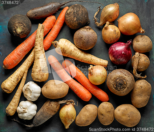 Image of various organic vegetables