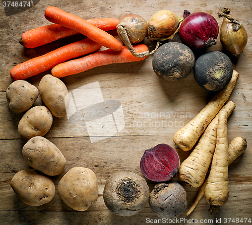 Image of Various root vegetables