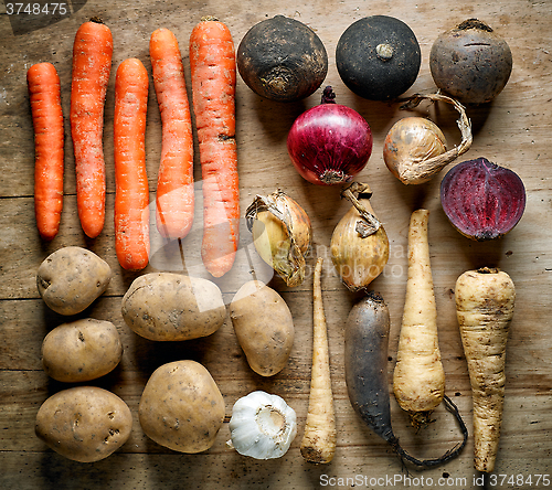 Image of Various root vegetables