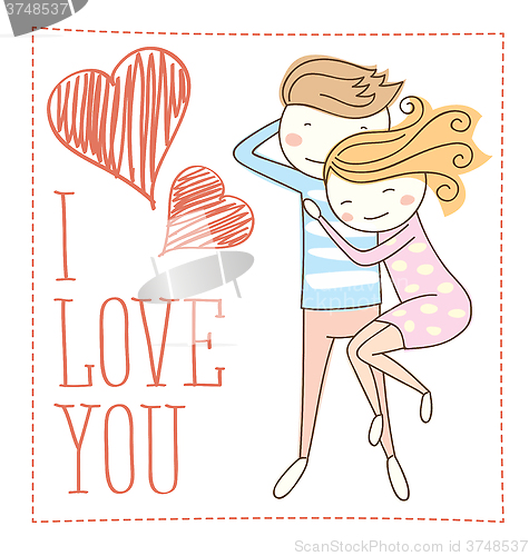 Image of Vector Couple Fall In Love