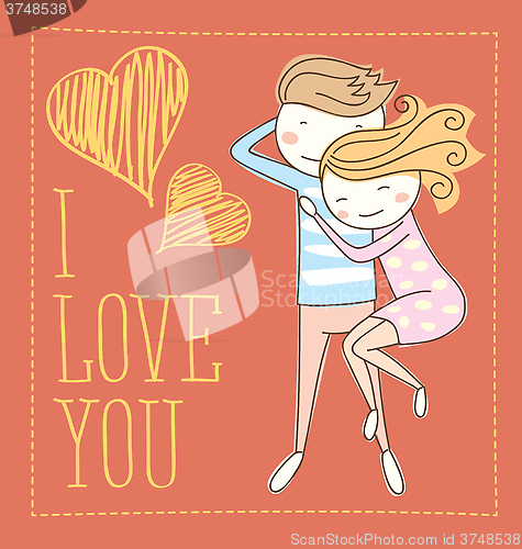 Image of Vector Couple Fall In Love