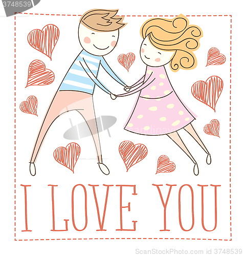 Image of Vector Couple Fall In Love