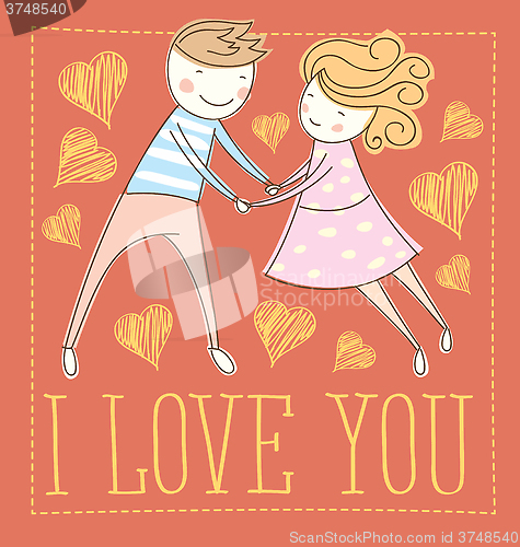 Image of Vector Couple Fall In Love