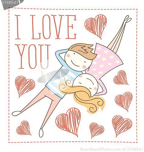 Image of Vector Couple Fall In Love