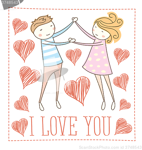Image of Vector Couple Fall In Love