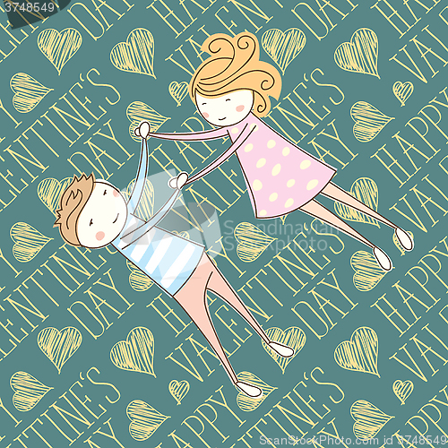 Image of Vector Seamless Card With Couple 04 [Converted]