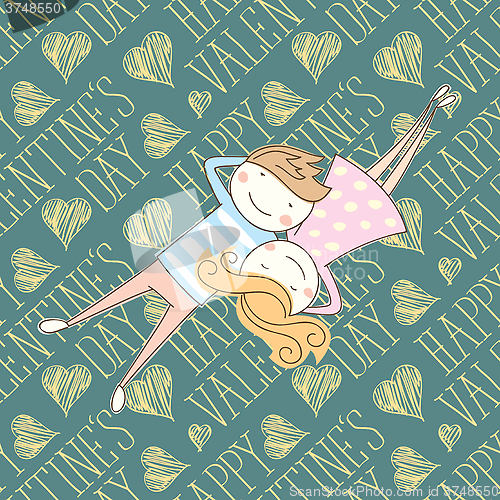 Image of Vector Seamless Card With Couple 04 [Converted]