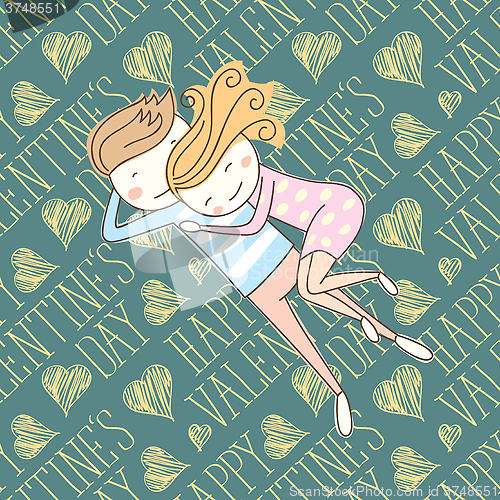 Image of Vector Seamless Card With Couple 04 [Converted]