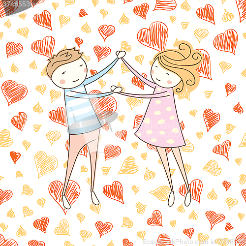 Image of Vector Seamless Card With Couple 05 [Converted]