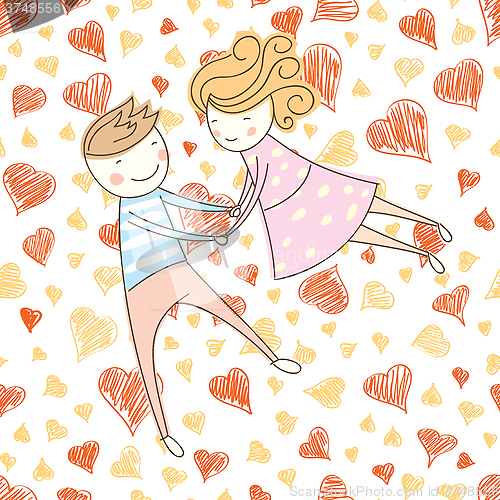 Image of Vector Seamless Card With Couple 05 [Converted]