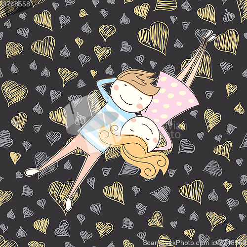 Image of Vector Seamless Card With Couple 07 [Converted]