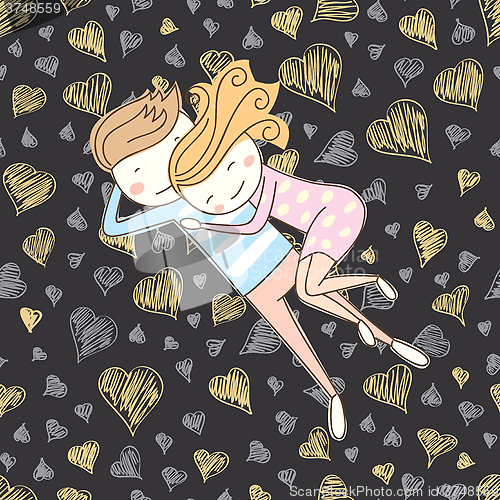 Image of Vector Seamless Card With Couple 07 [Converted]