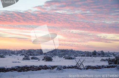 Image of Sunrise in a winter landscape