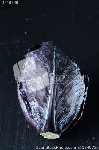 Image of Red cabbage on dark background