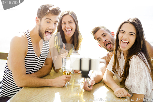 Image of Group selfie at the beach bar