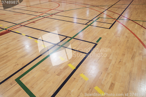 Image of Retro indoor gymnasium floor