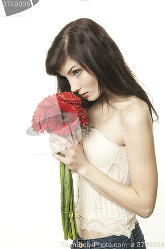 Image of woman with gerbera