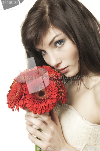 Image of woman with gerbera