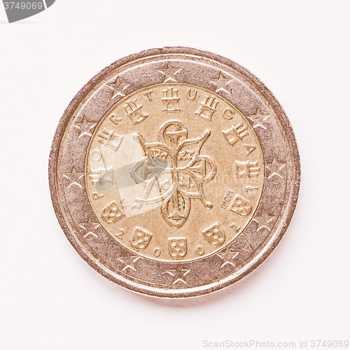 Image of  Portuguese 2 Euro coin vintage