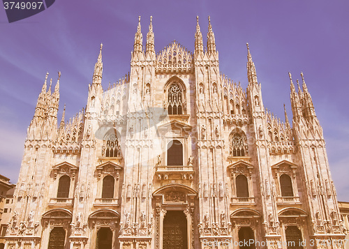 Image of Retro looking Milan cathedral
